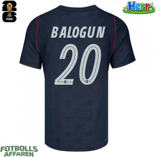 Förenta stater Folarin Balogun #20 Bortatröja VM 2026 Kortärmad